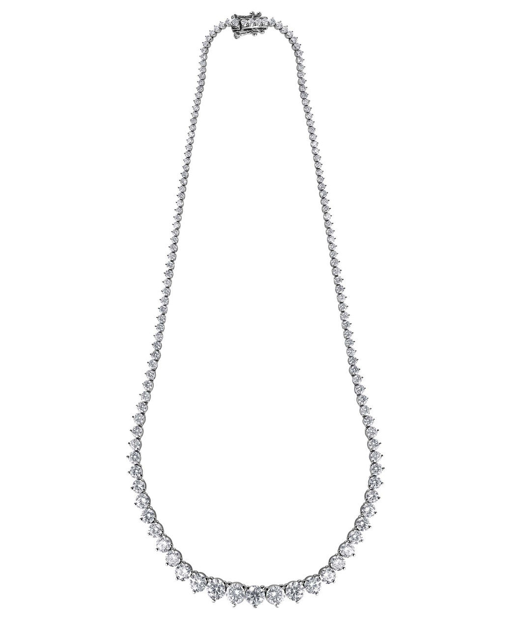 White Gold | 15CTTW Diamond Graduated Collar Necklace Side