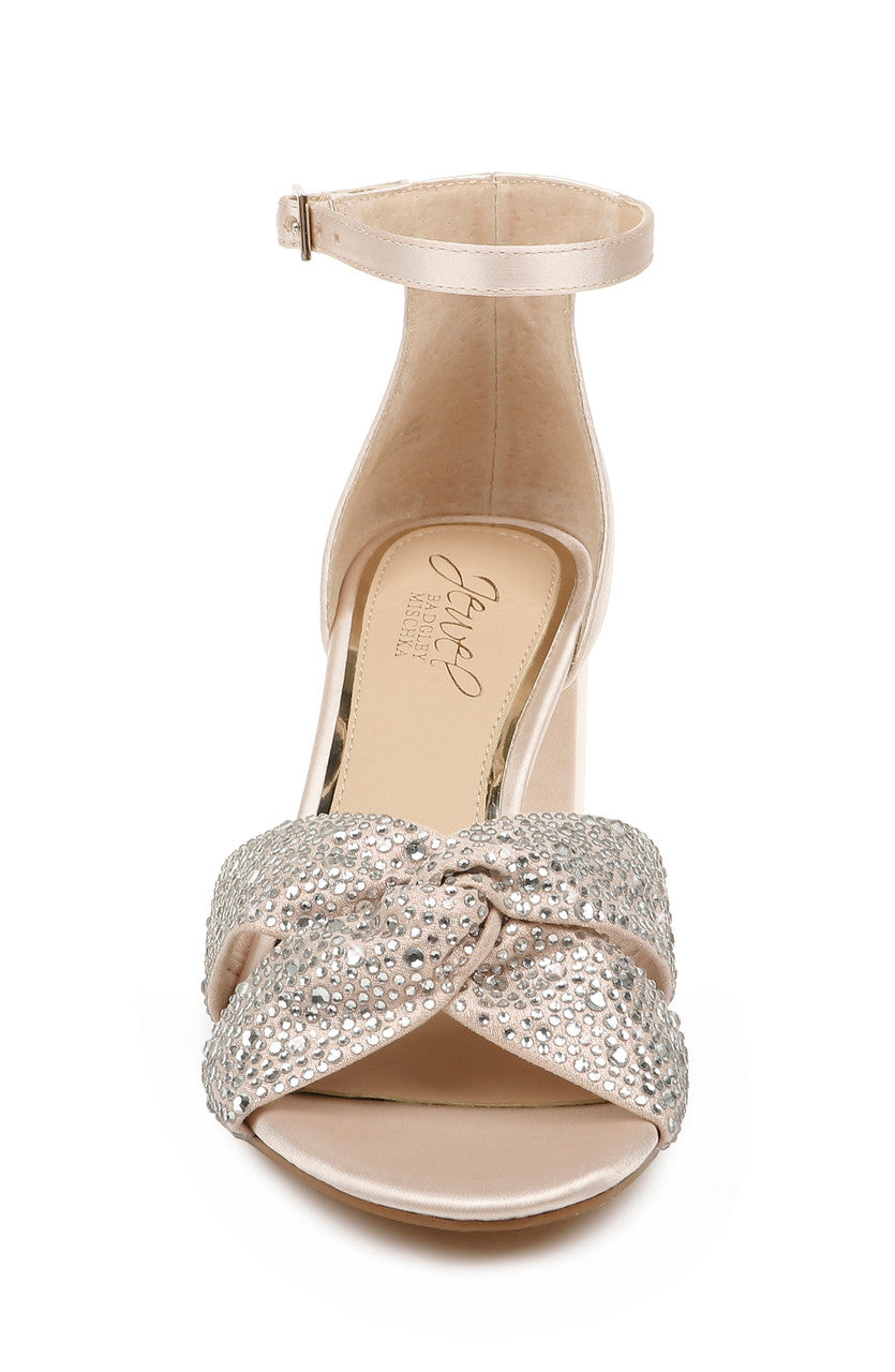 Champagne | Nicolette Ankle Strap Block Heel