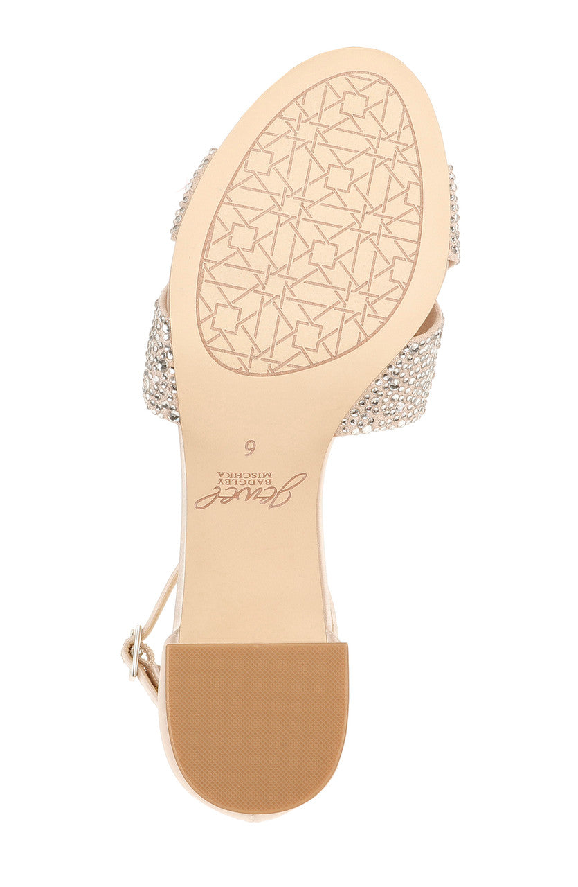 Champagne | Nicolette Ankle Strap Block Heel