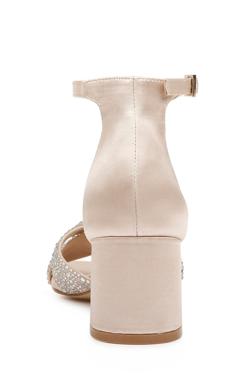 Champagne | Nicolette Ankle Strap Block Heel