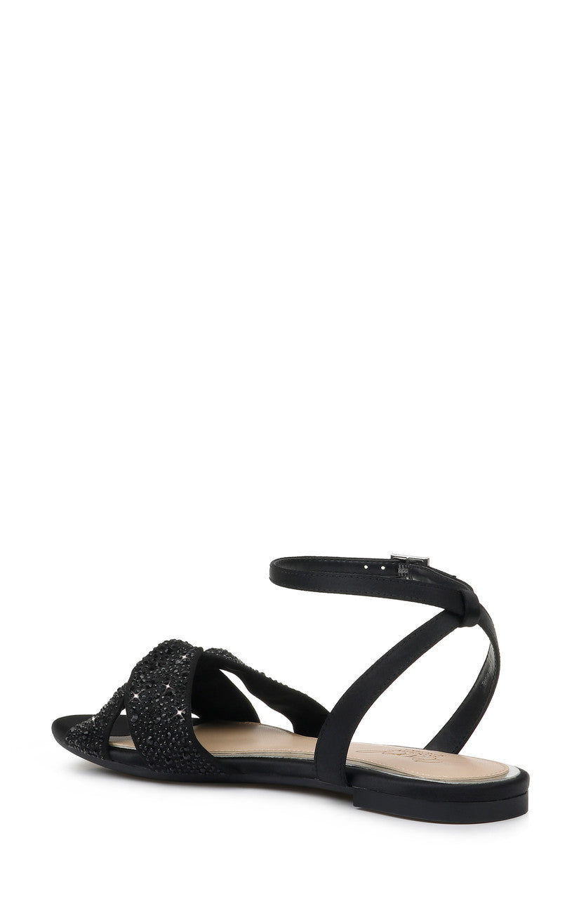 Black | Nicole Strappy Flat Sandal