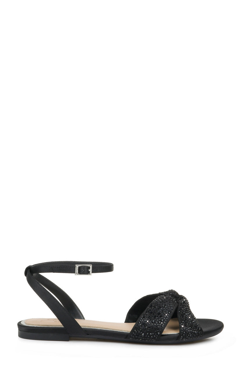 Black | Nicole Strappy Flat Sandal