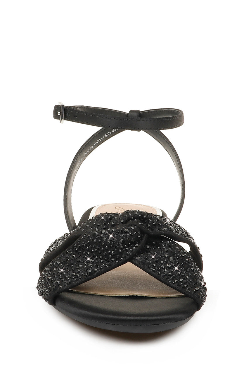 Black | Nicole Strappy Flat Sandal
