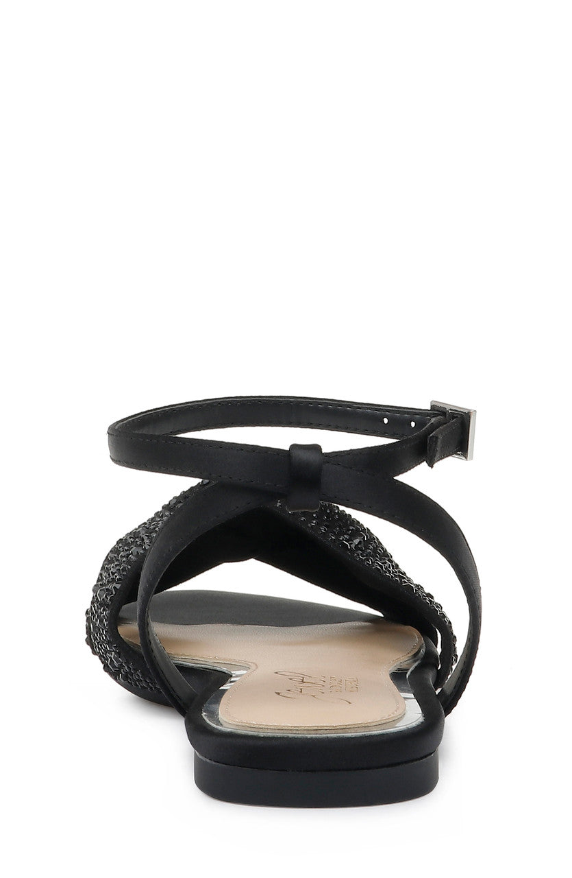 Black | Nicole Strappy Flat Sandal