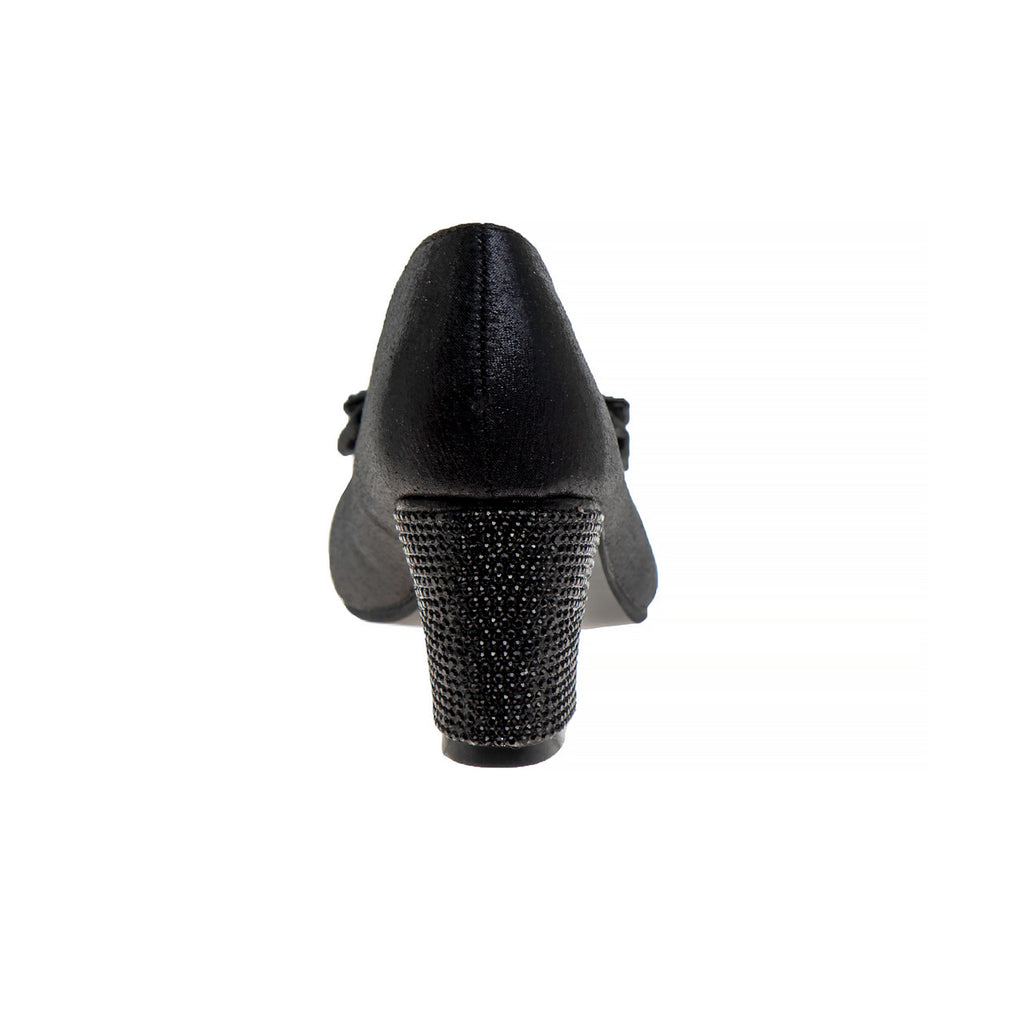 Black | Girls' Sparkle Studded Bow Dress Shoes