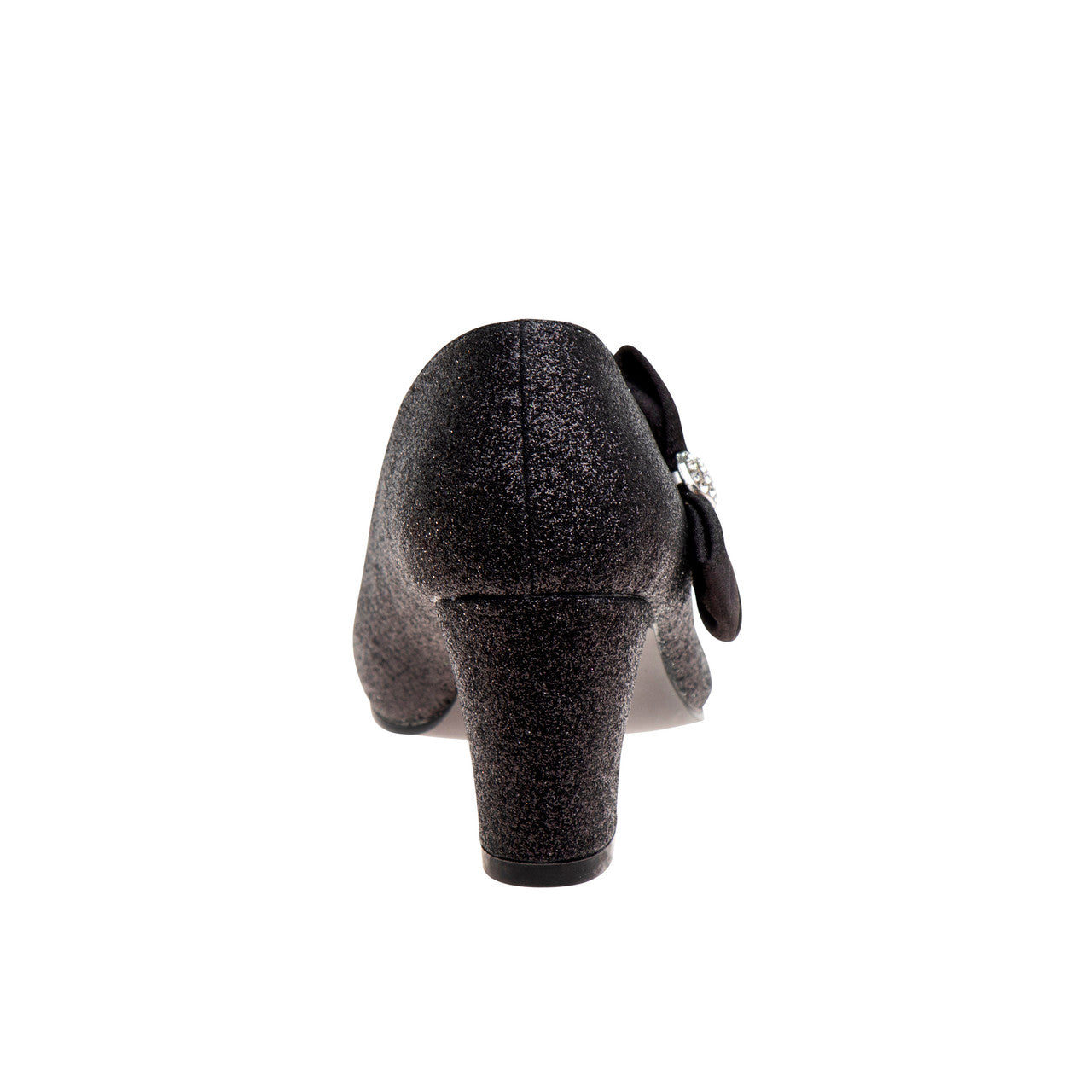 Black Glitter | Girls' Glitter Block Heel Dress Shoes