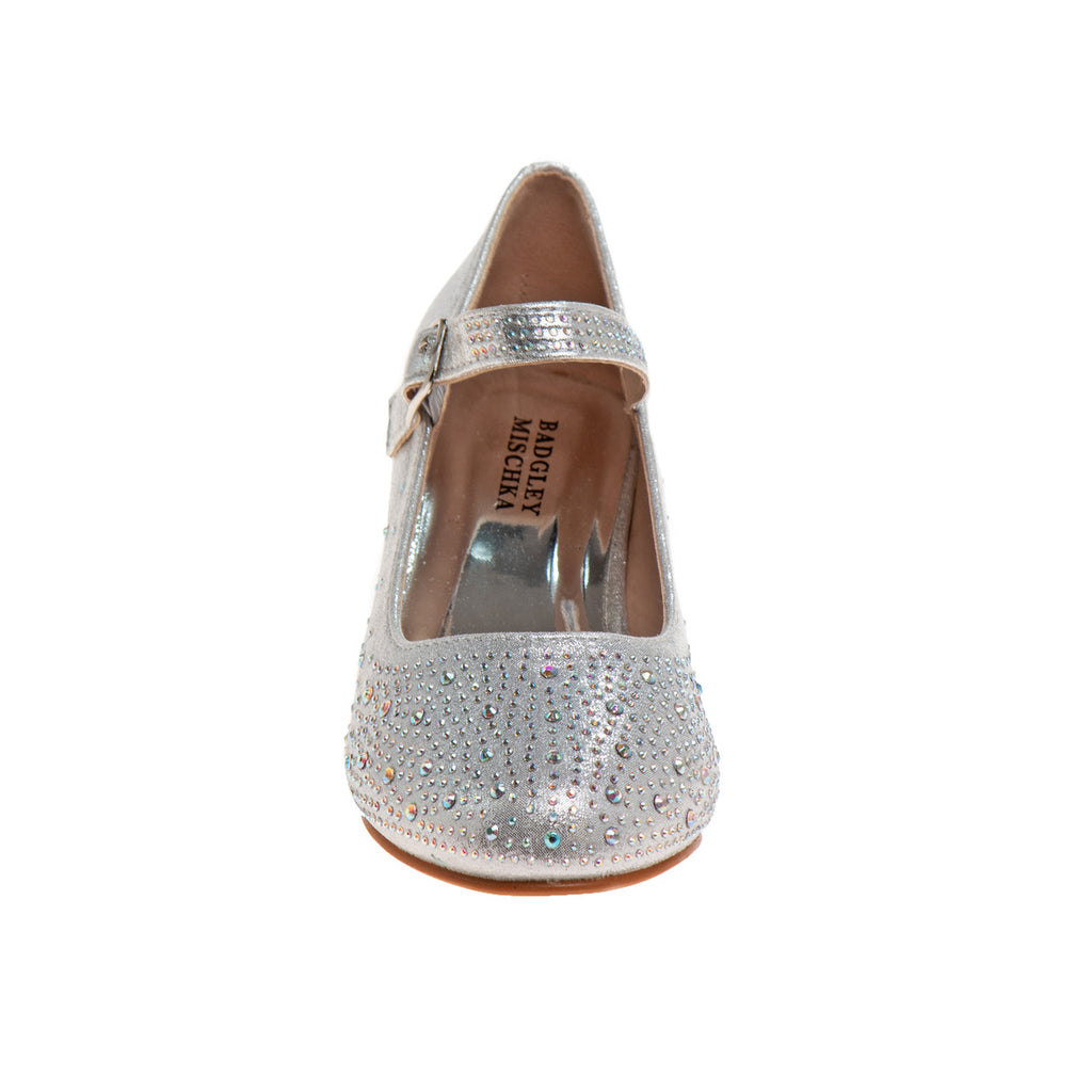 Silver | Girls' Buckled Block Heel Dress Shoes