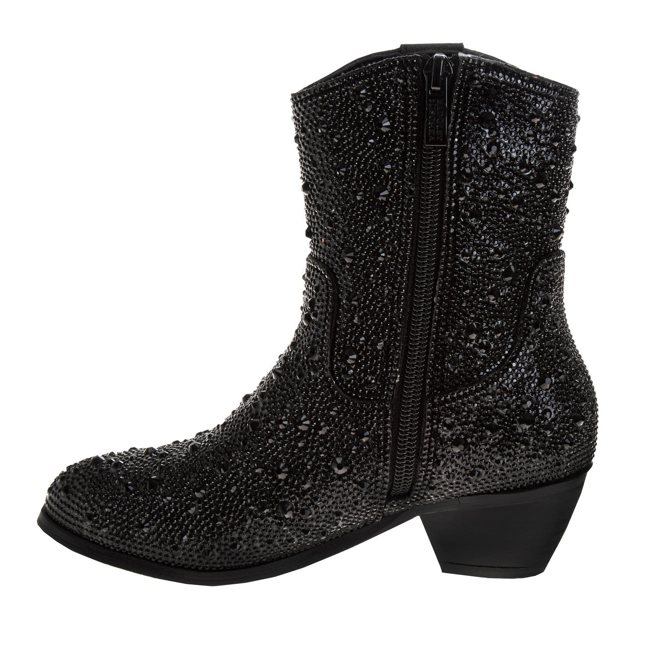 Black | Girls’ Sparkly Cowgirl Boots Alt Side