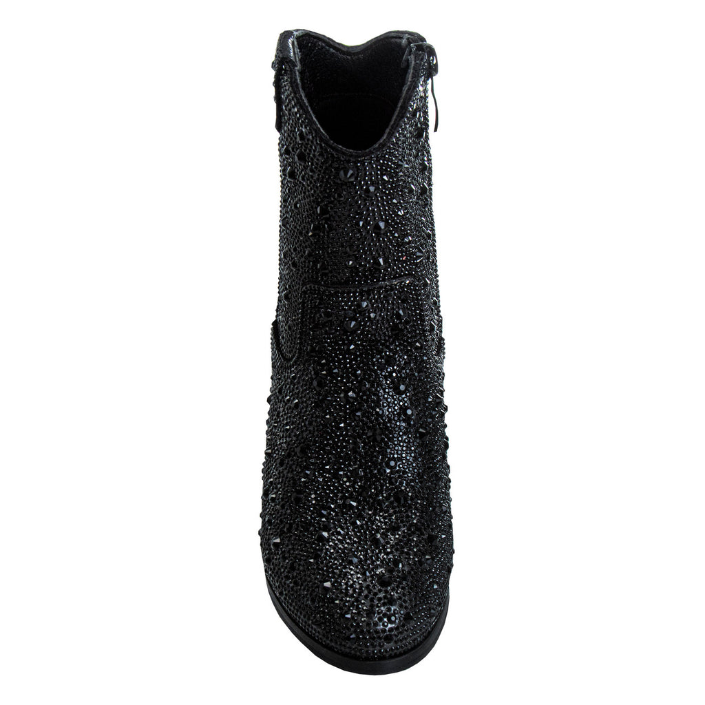 Black | Girls’ Sparkly Cowgirl Boots Front