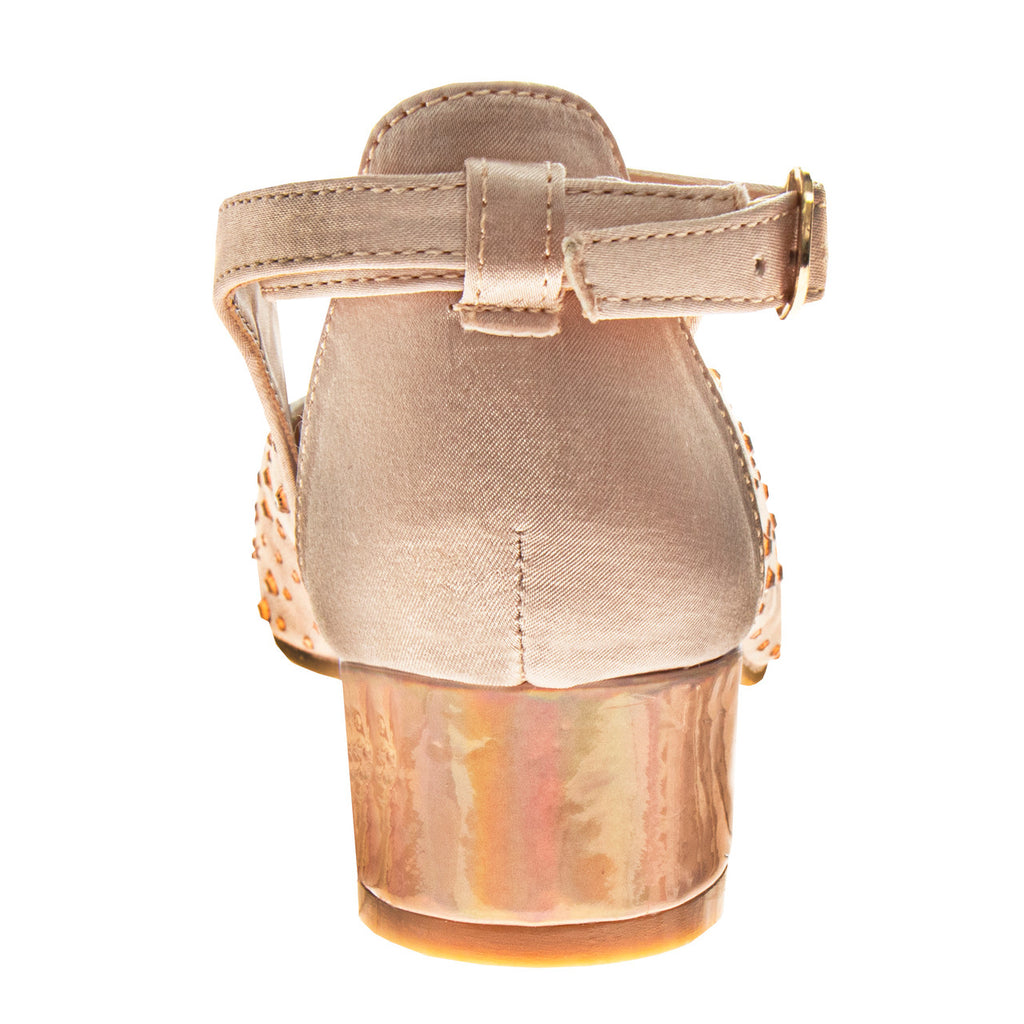 Rose Gold | Girls' Slingback Pump Dress Heels Back