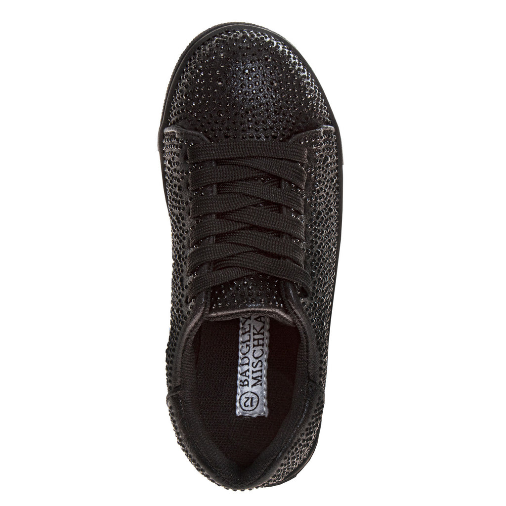 Black | Girls' Crystal Rhinestone Sneakers Top