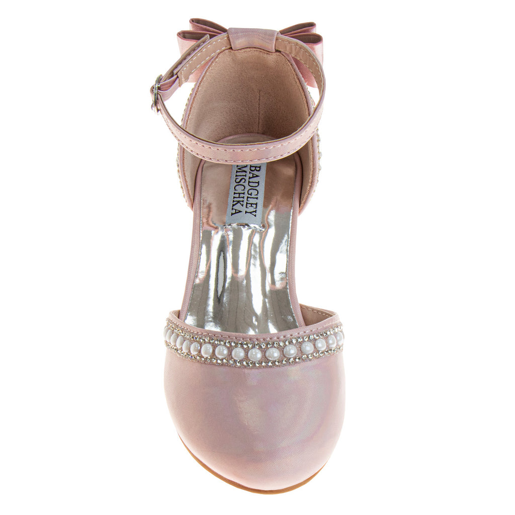 Pink | Girls' Bow d'Orsay Dress Shoes Front