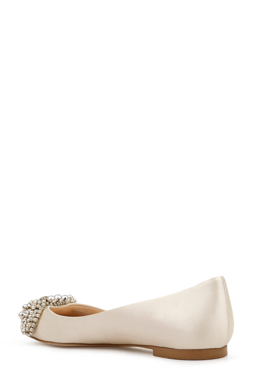 Ivory | Octavia Embellished Evening Flat