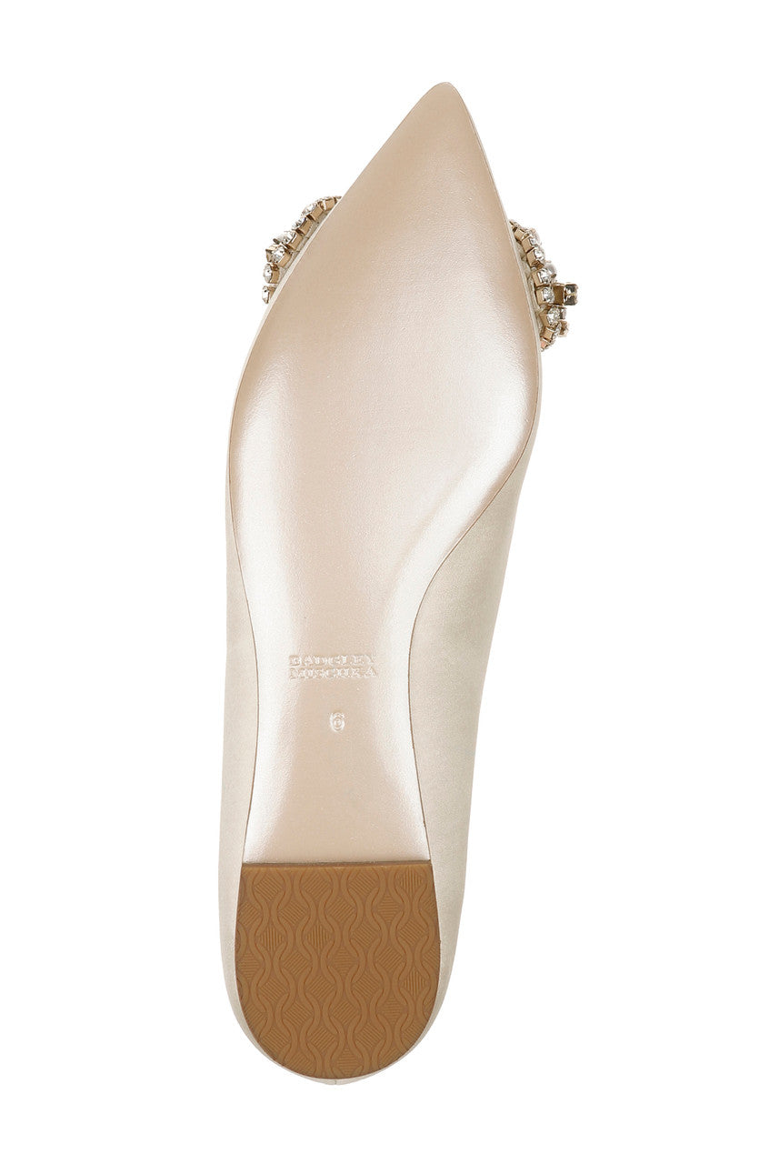 Ivory | Octavia Embellished Evening Flat