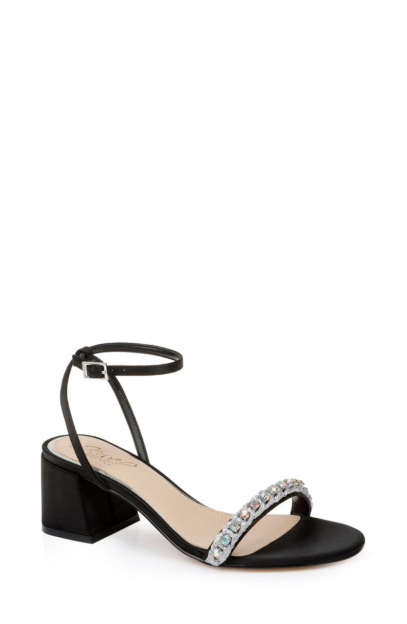 Black | Odonna Crystal Detail Block Heel