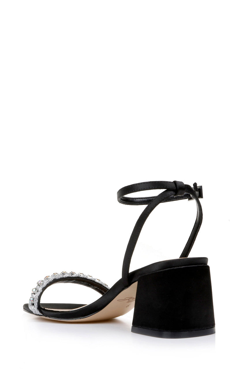 Black | Odonna Crystal Detail Block Heel