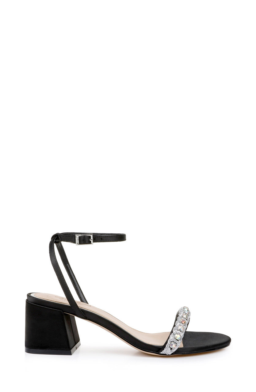 Black | Odonna Crystal Detail Block Heel