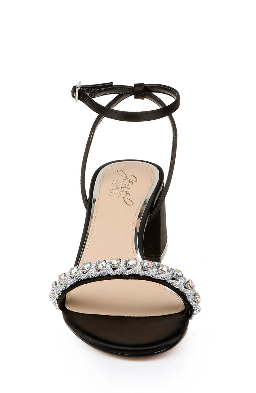 Black | Odonna Crystal Detail Block Heel
