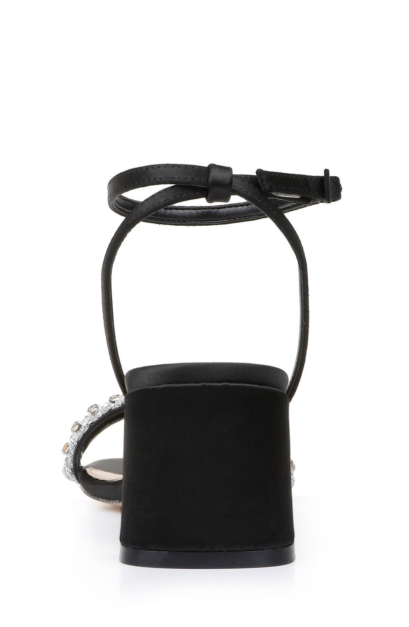 Black | Odonna Crystal Detail Block Heel