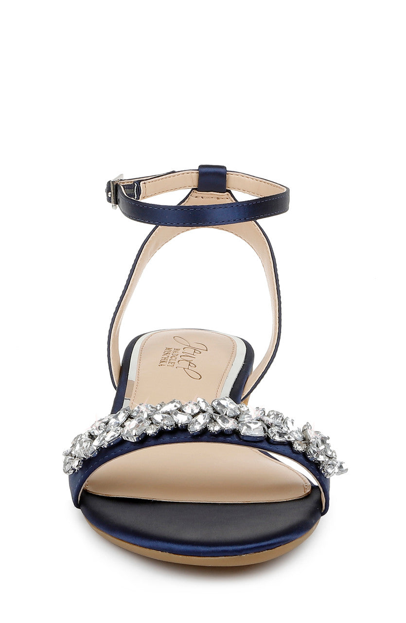 Navy | Ohara Minimalist Crystal Adorned Flats
