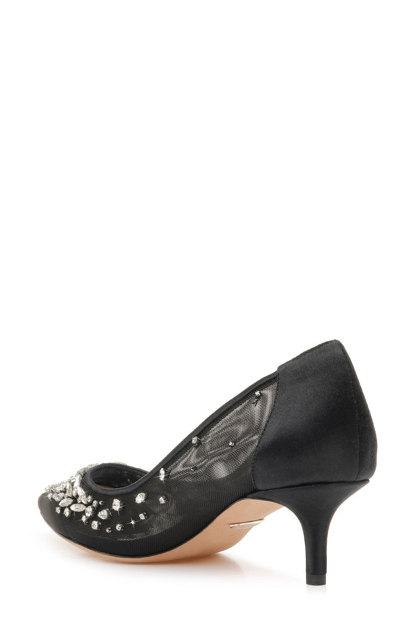 Black | Onyx Embellished Kitten Heel