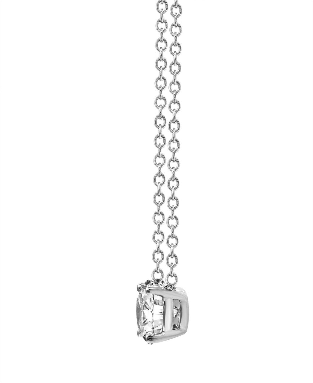 White Gold | Diamond Pendant Solitaire Plus Necklace Side