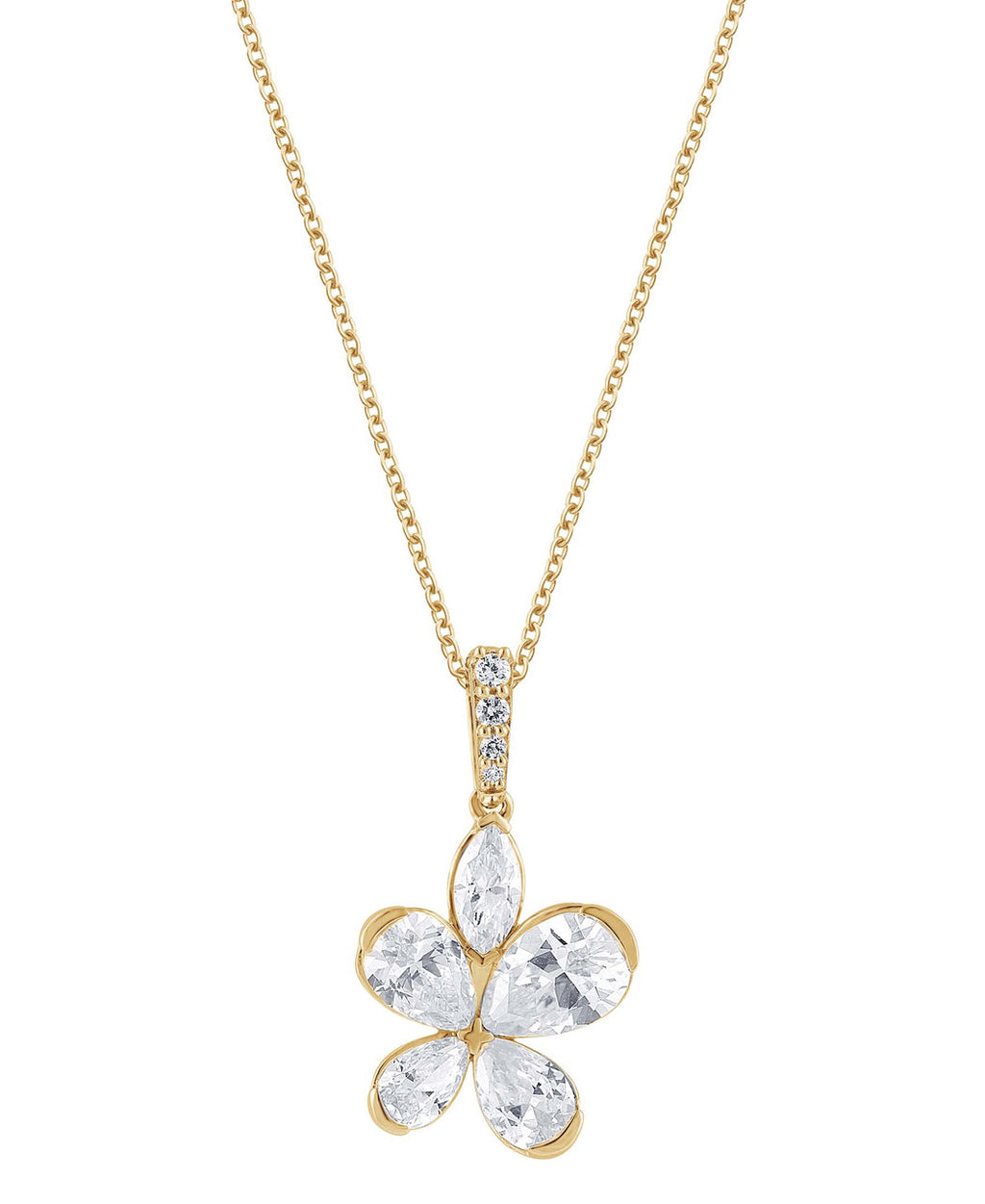 Yellow Gold | Diamond Butterfly Pendant Necklace Front