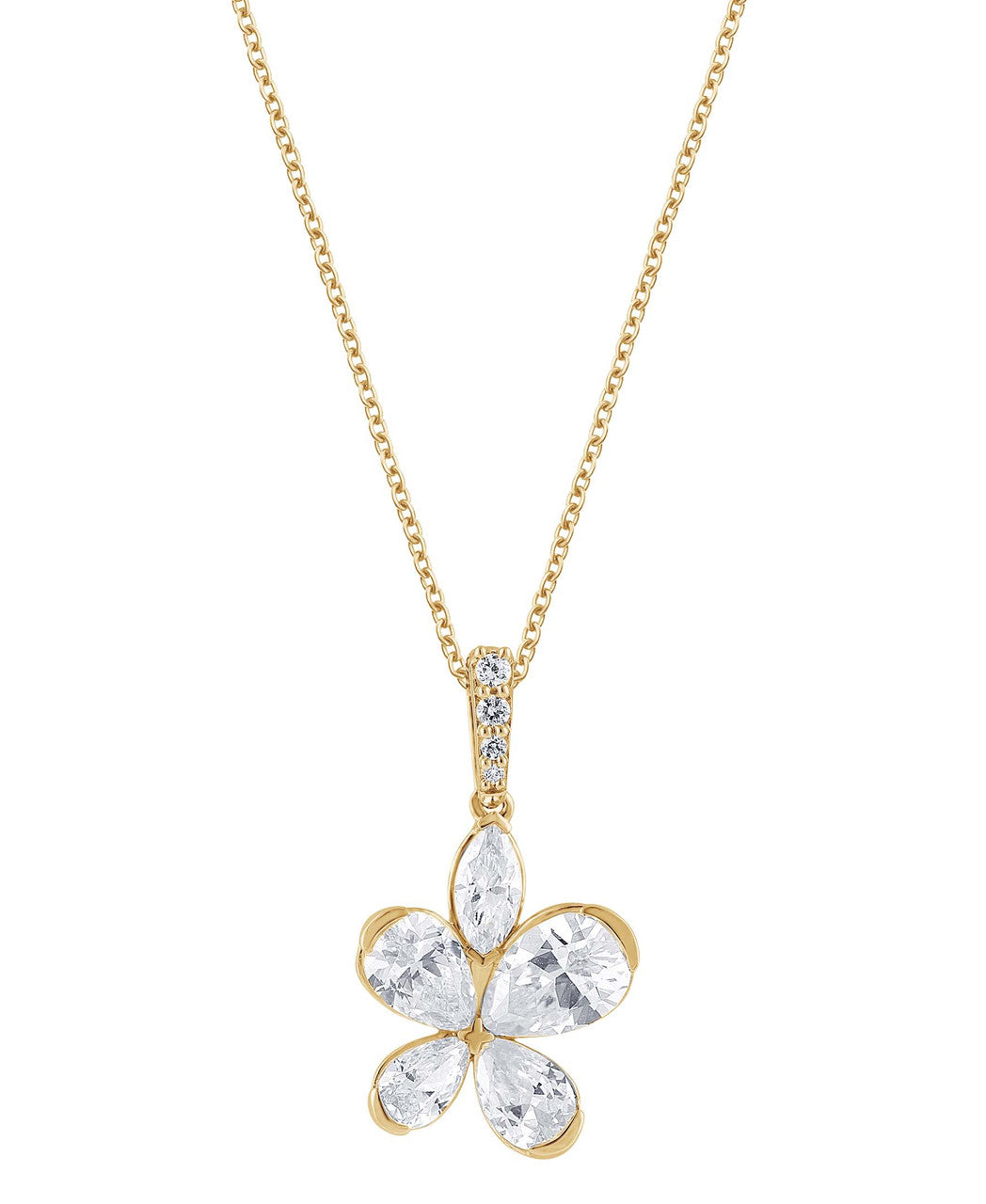Yellow Gold | Diamond Butterfly Pendant Necklace Front