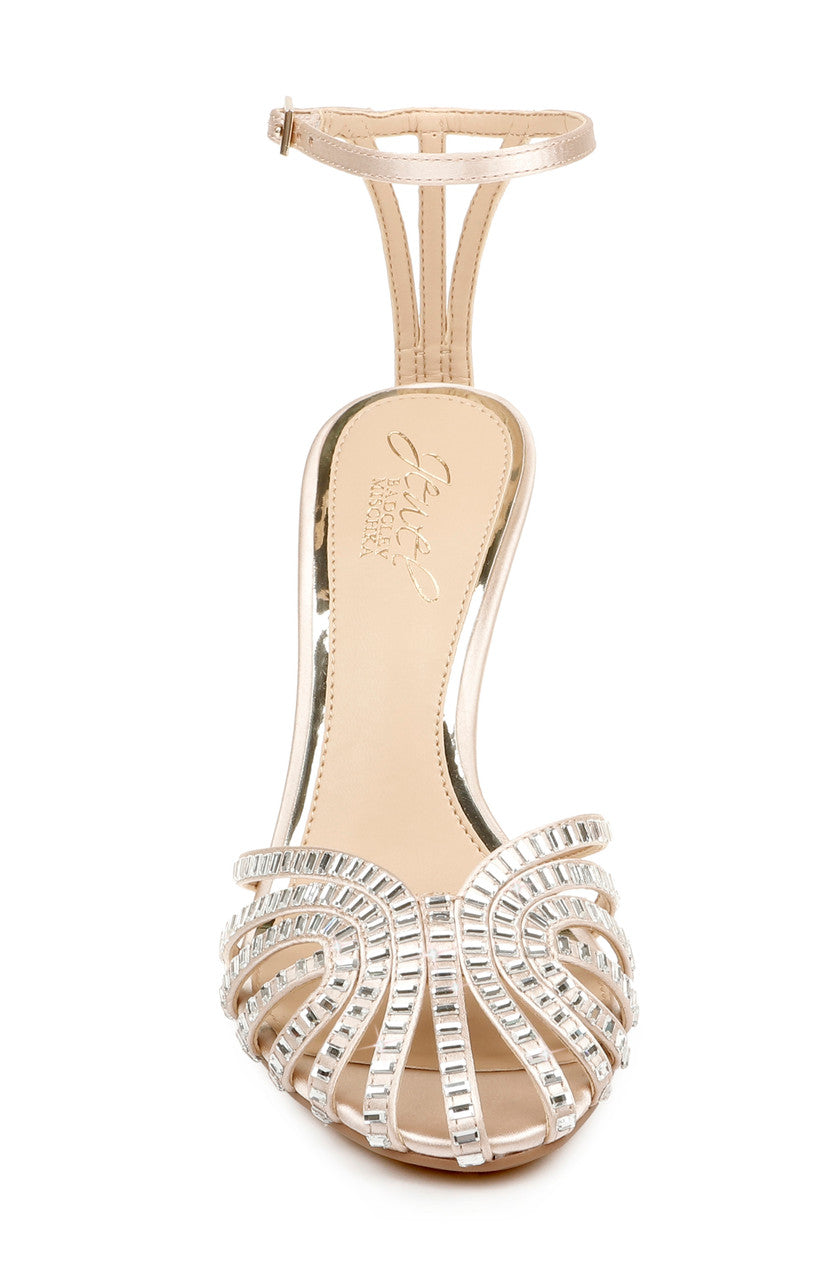 Champagne | Polly Caged Toe Evening Shoe