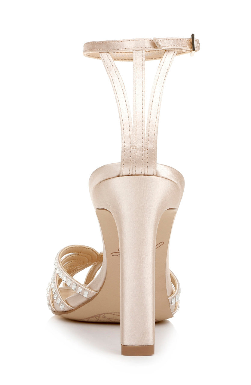 Champagne | Polly Caged Toe Evening Shoe