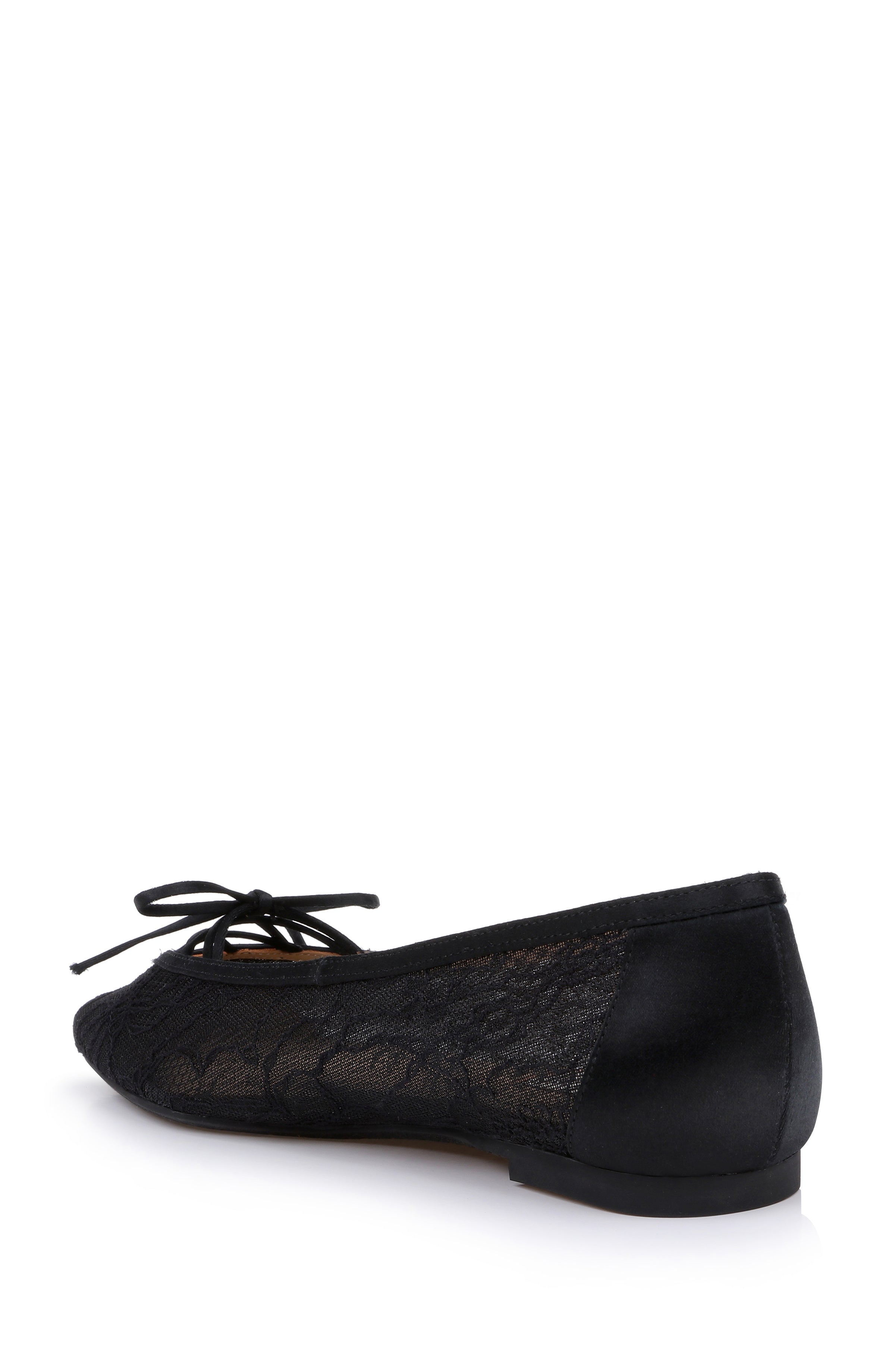 Black Lace | Raelyn Pointed Toe Slip-On Flats Back Side