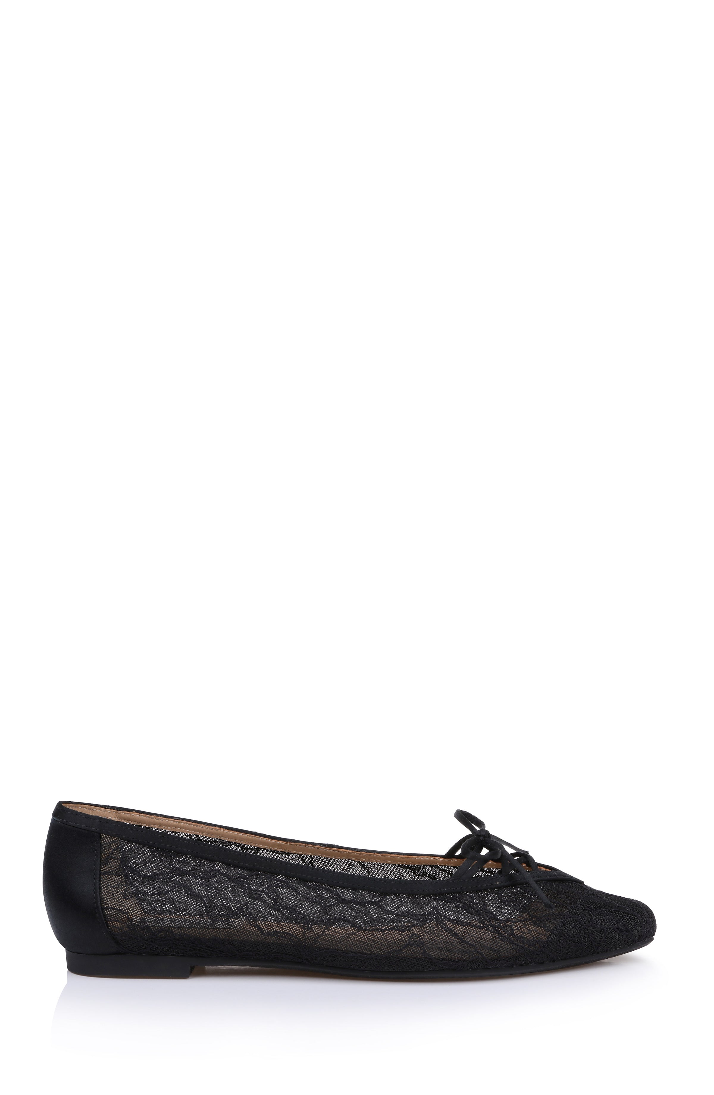 Black Lace | Raelyn Pointed Toe Slip-On Flats Side