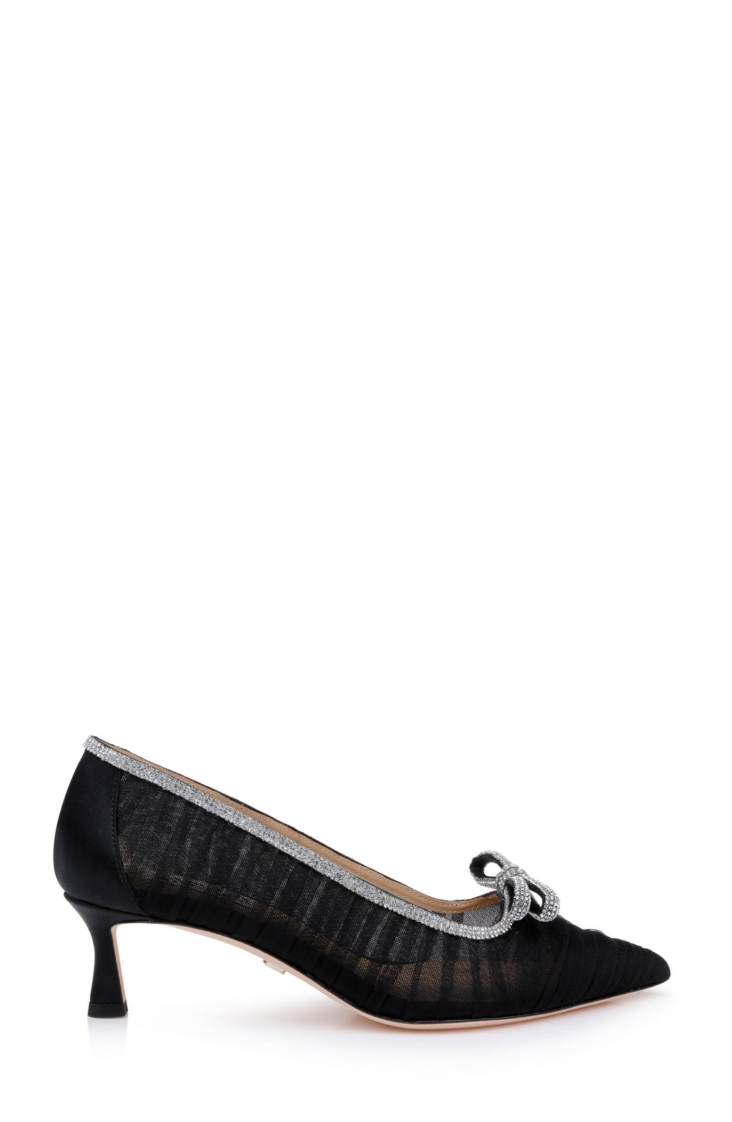 Black Satin | Raylee Pointed Toe Slip-On Pumps Side