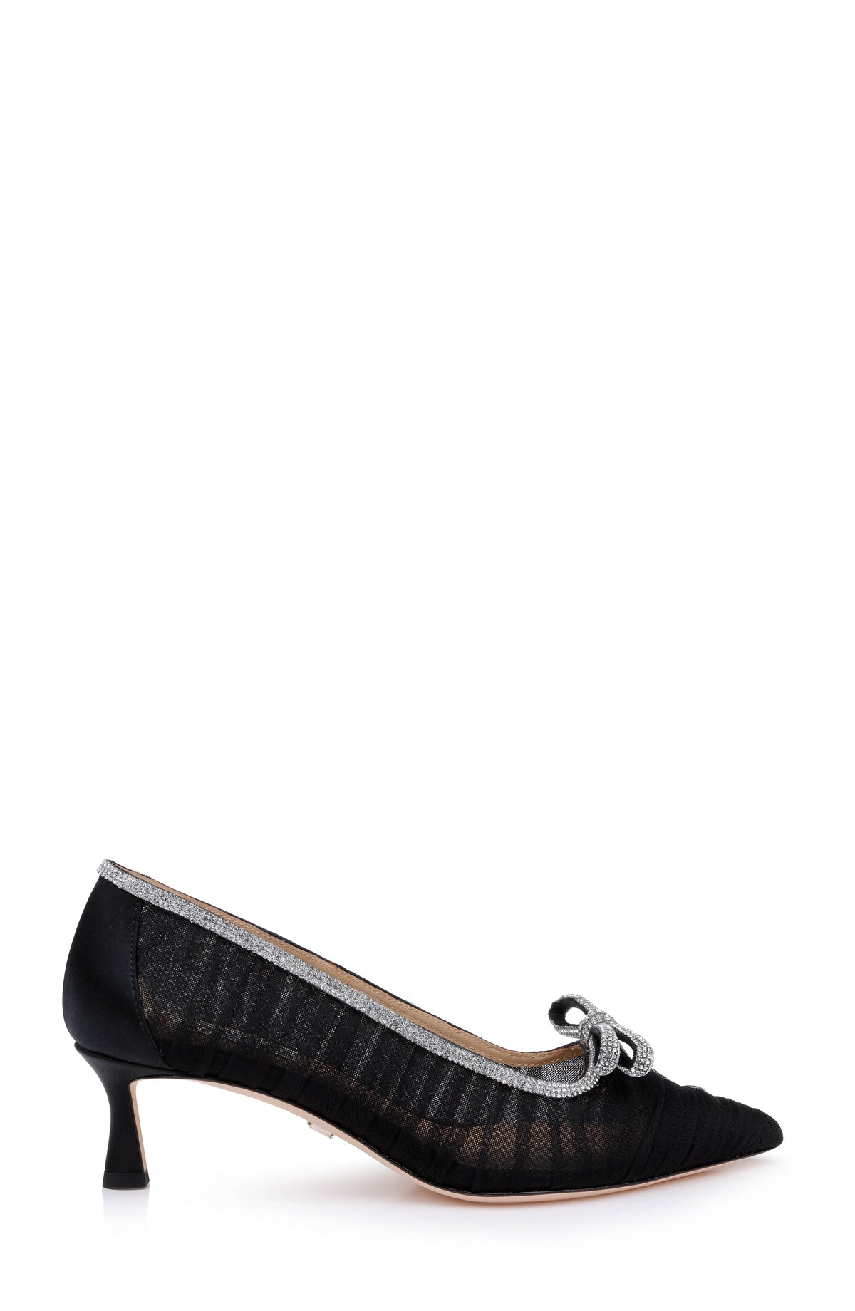 Black Satin | Raylee Pointed Toe Slip-On Pumps Side