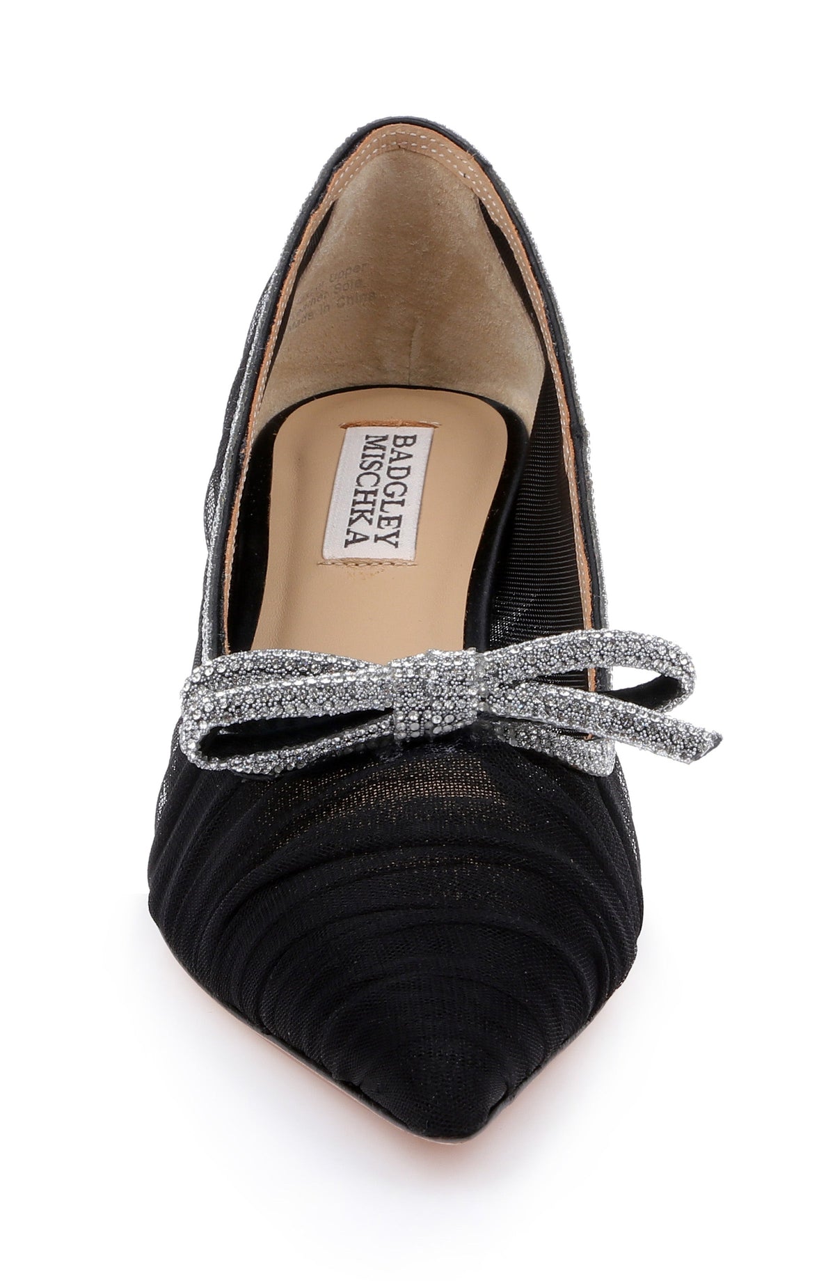 Black Satin | Raylee Pointed Toe Slip-On Pumps Front