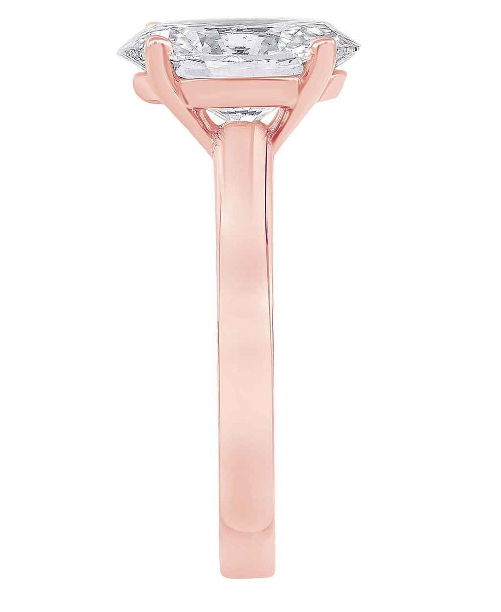 Rose Gold | Oval-Cut Diamond Solitaire Engagement Ring Side