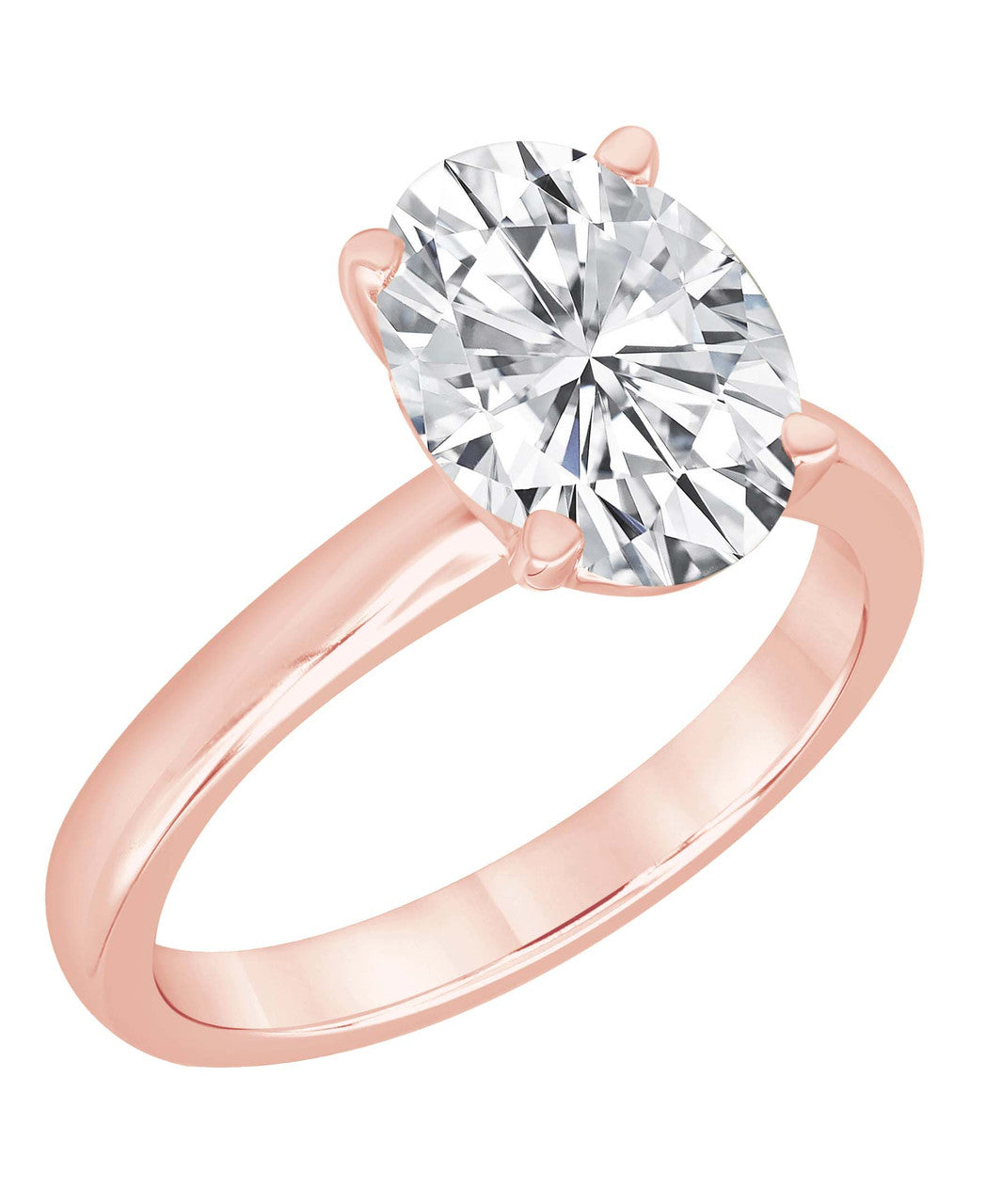 Rose Gold | Oval-Cut Diamond Solitaire Engagement Ring Front
