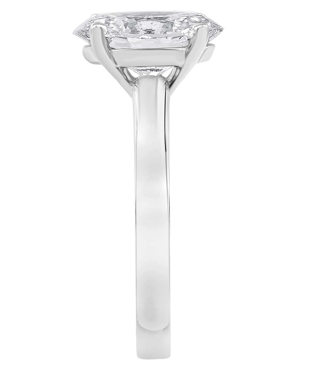 White Gold | Oval-Cut Diamond Solitaire Engagement Ring Side