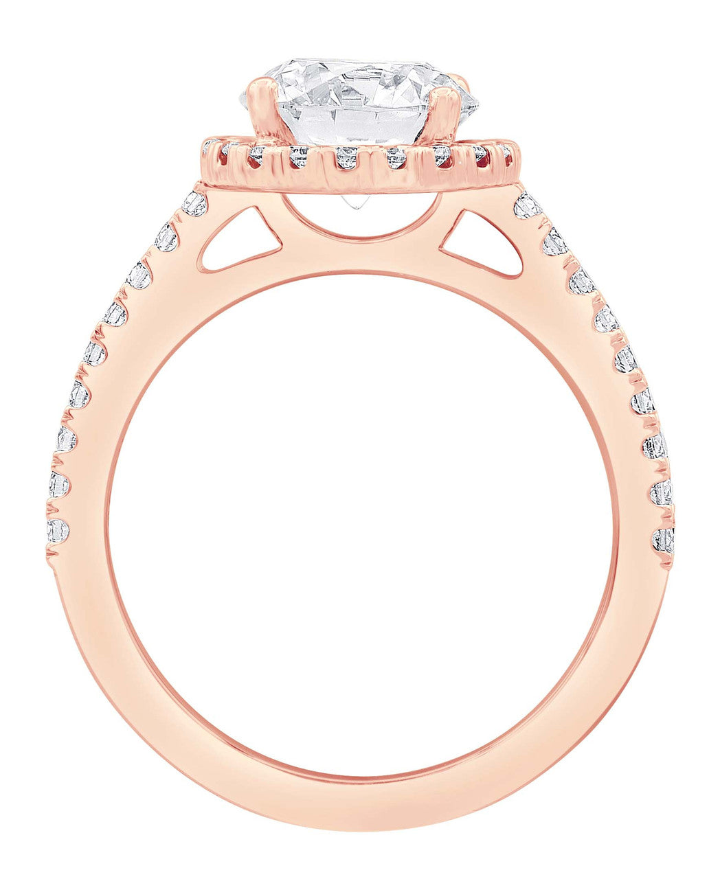 Rose Gold | Diamond Halo Solitaire Plus Engagement Ring