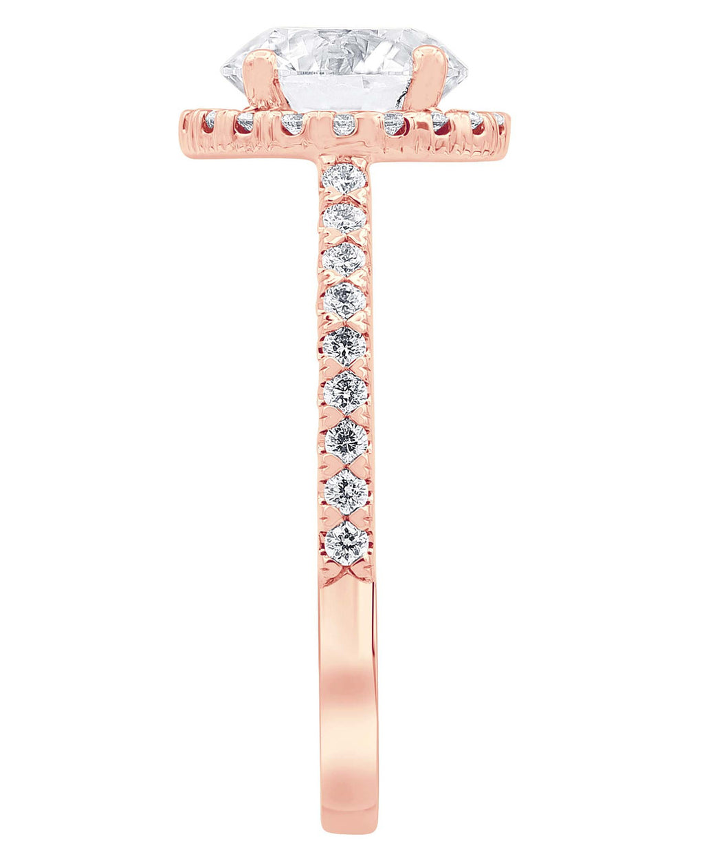 Rose Gold | Diamond Halo Solitaire Plus Engagement Ring