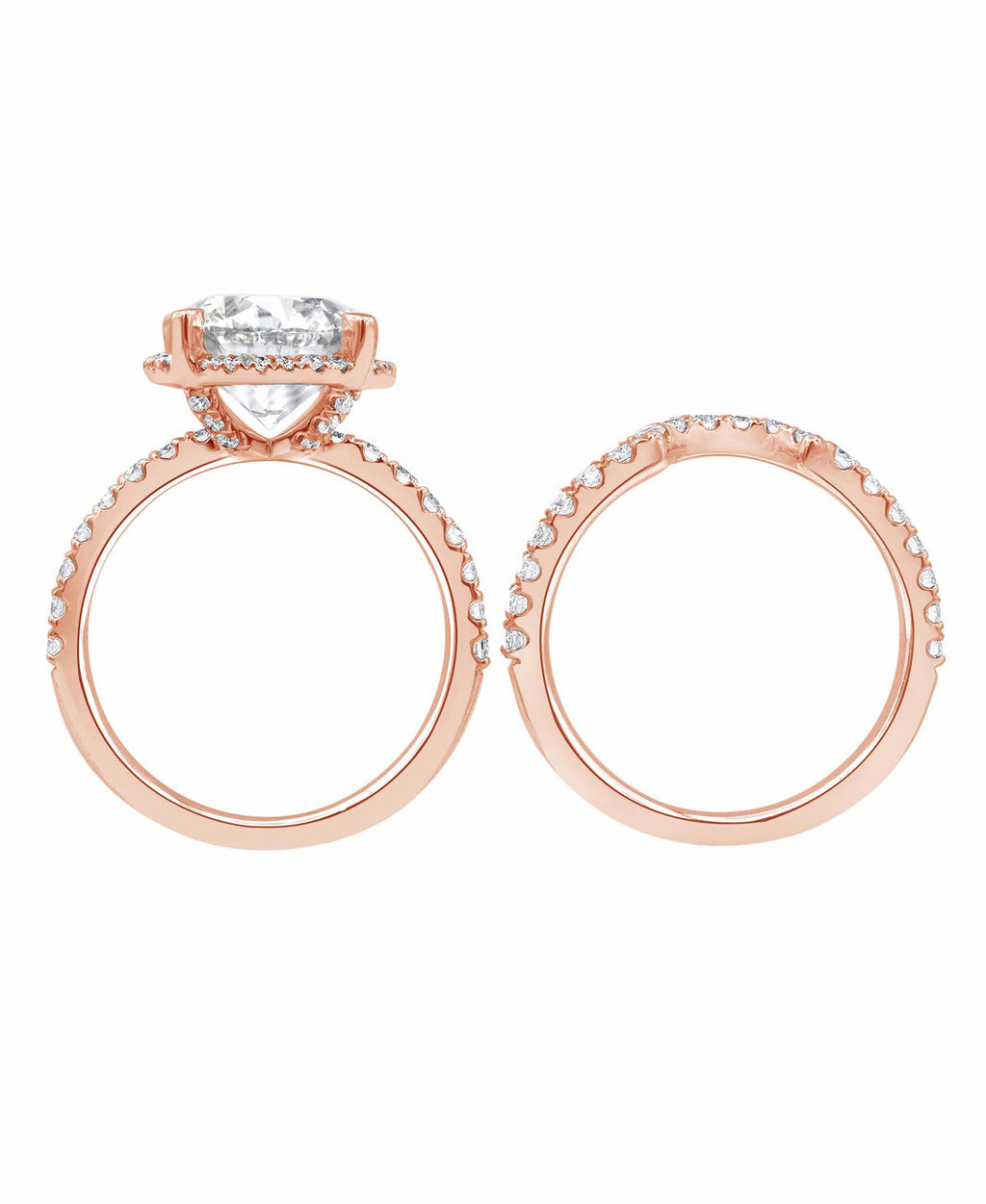 Rose Gold | Diamond Rings Bridal Set Back