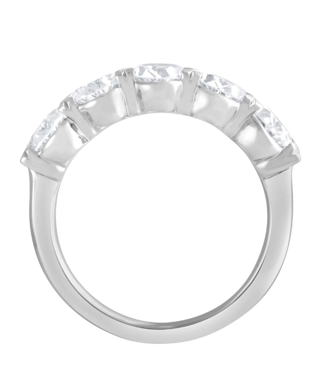 White Gold | Oval-Cut Diamond Wedding Band Back