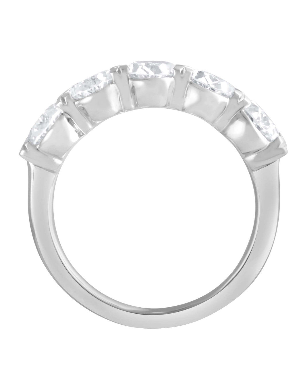 White Gold | Oval-Cut Diamond Wedding Band Back