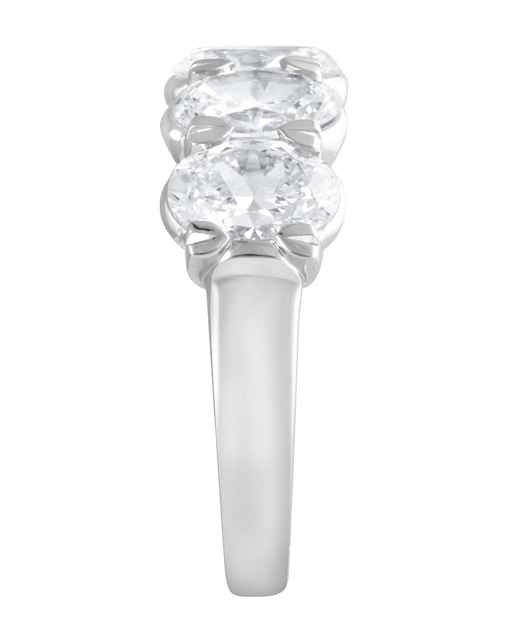 White Gold | Oval-Cut Diamond Wedding Band Side