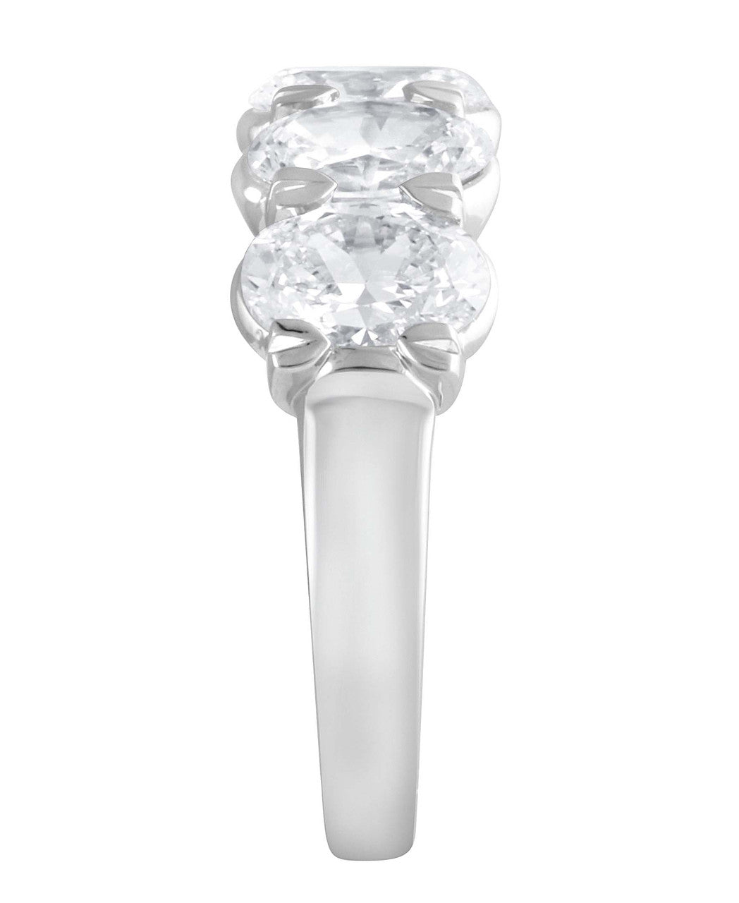 White Gold | Oval-Cut Diamond Wedding Band Side