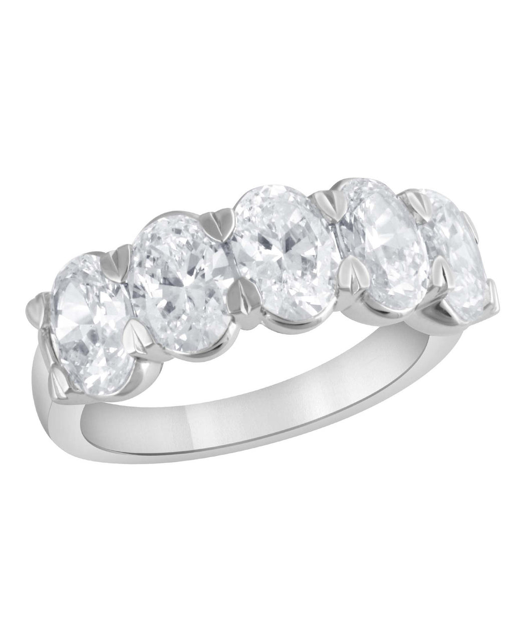 White Gold | Oval-Cut Diamond Wedding Band Front