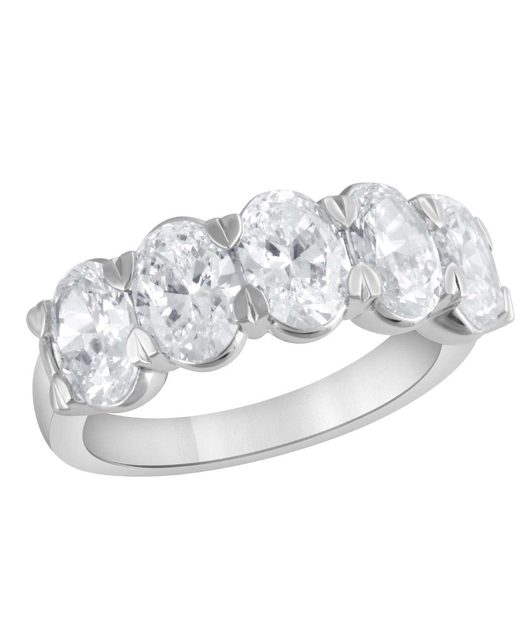 White Gold | Oval-Cut Diamond Wedding Band Front