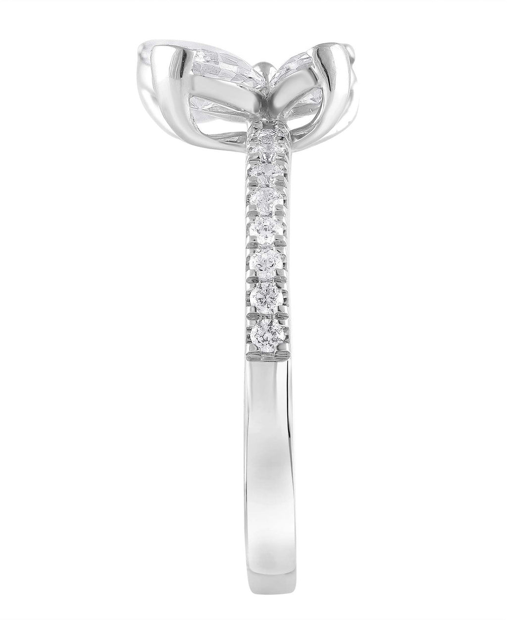 White Gold | Diamond Butterfly Ring Side