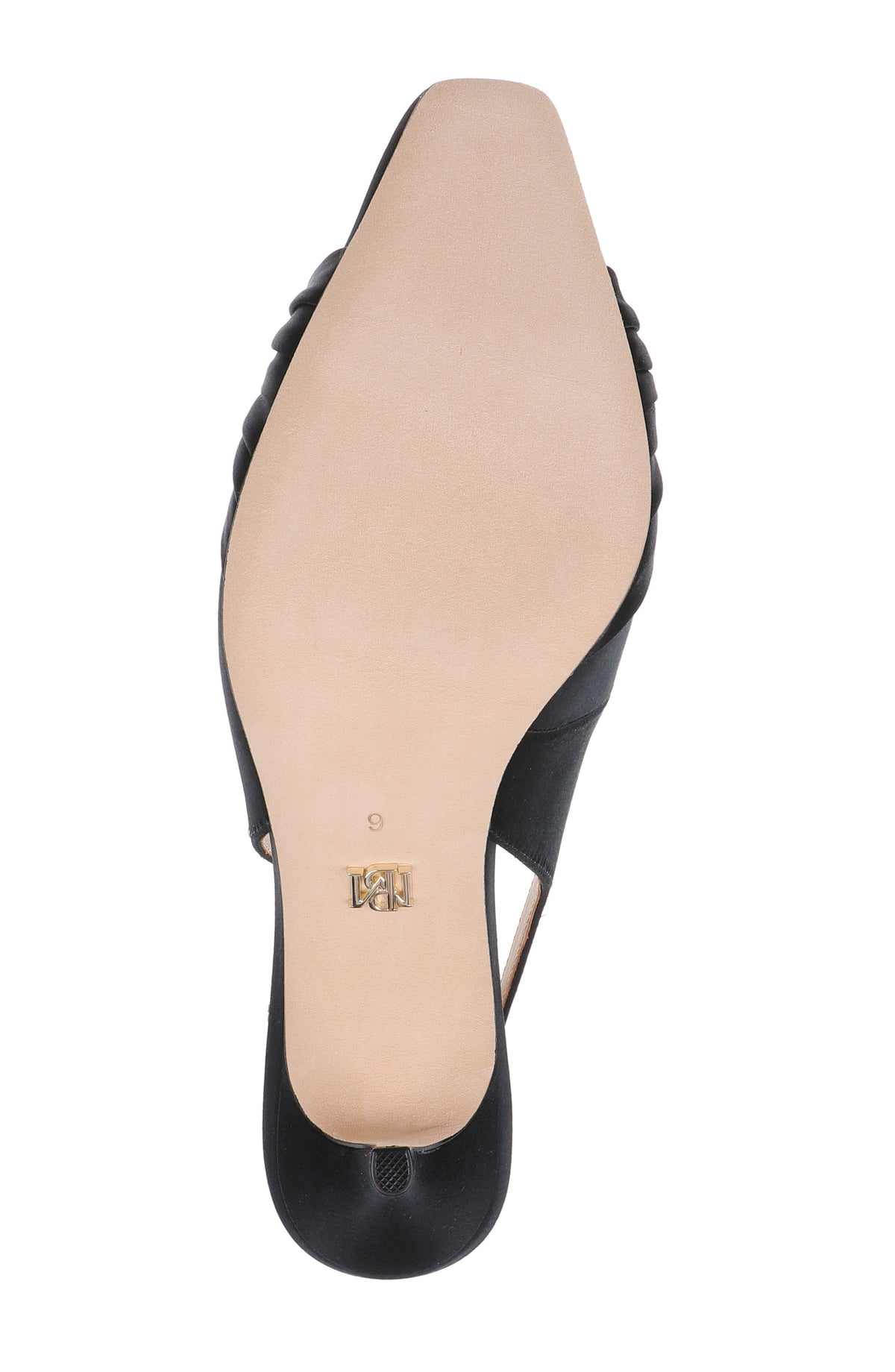 Black Satin | Ripley Pointed Toe Slingback Pumps Sole