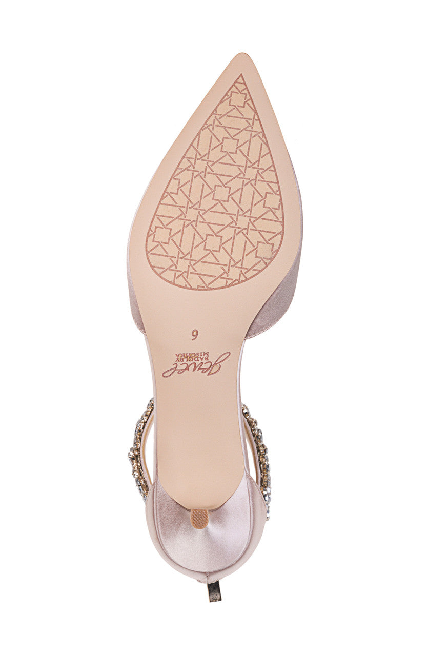 Champagne | Robles Crystal Embellished Kitten Heel